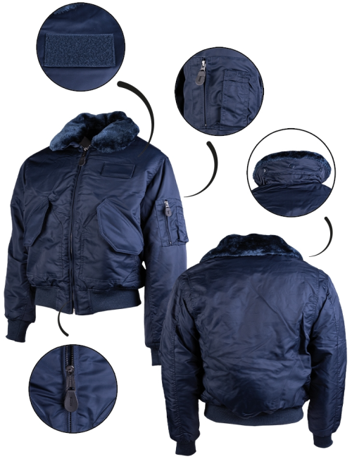 VESTE SWAT CWU AVEC COL DÉTACHABLE DK.BLEU
