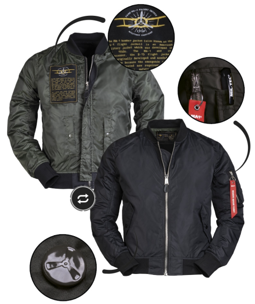VESTE DE VOL US MA1® ÉTÉ NOIR