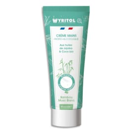 WYRITOL Crème hydro-alcoolique 75 ml désinfectante et hydratante, parfum Bambou Musc Blanc