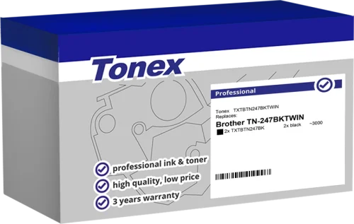 Multipack Compatible avec Brother TN-247BKTWIN Tonex Noir
