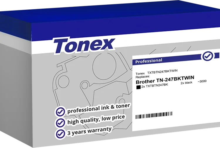 Multipack Compatible avec Brother TN-247BKTWIN Tonex Noir