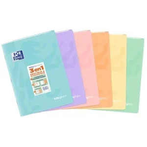 OXFORD Cahier easyBook couverture PP reliure piqûre 96 pages Seyès format 21x29,7cm.Coloris assorti paste