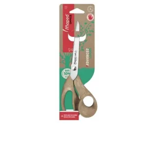 MAPED Ciseaux ADVANCED WOOD 21 cm GAUCHER asymétriques - Anneaux Ergonomiques - Garantie à vie