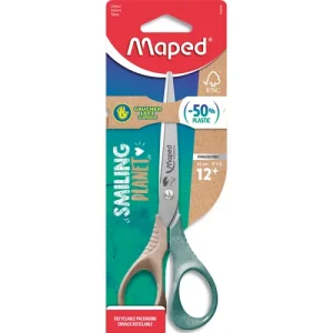 MAPED Ciseaux Shape 16 cm Smiling Planet pour gaucher en blister mix composé à 50% de fibres de bois FSC
