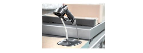 DIGITUS Lecteur de code barre manuel 2D, 200 scans/minute gris, câble de 2 m USB-RJ45, scan précis de codes-barres 1D/ 2D et de QR-codes, avec support, protégé de la poussière et résistant à l’eau (IP54), housse en silicone absorbant les chocs (DA-81002)