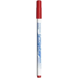 BIC Velleda 1721 Feutres pour Tableau Blanc Effaçables à Sec Pointe Conique Fine – Rouge