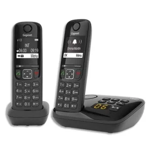 GIGASET Téléphone sans fil AS690A avec répondeur Duo Noir AS690ADuoNoir