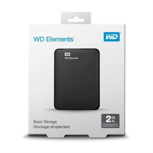 WD HDex 2.5″ USB3 2TB Elements Portable black 24 mois garantie retour constructeur