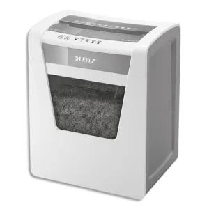 LEITZ Destructeur IQ Protect 3M blanc, 3 feuilles,coupe micro,P5,corbeille coulissante 10L 80930000