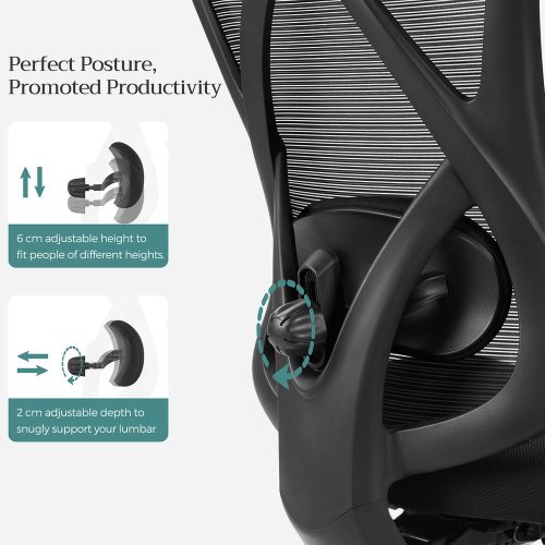 Fauteuil de bureau ergonomique réglable noir