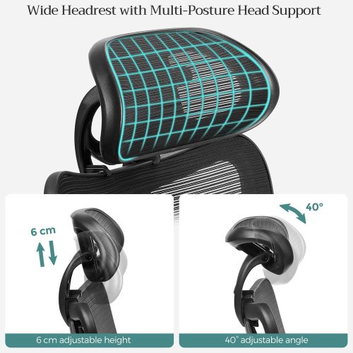 Fauteuil de bureau ergonomique réglable noir