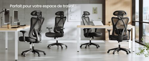 Fauteuil de bureau ergonomique réglable noir