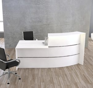 Comptoir arrondi BARI, espace conseil, blanc