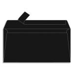 CLAIREFONTAINE Paquet de 20 enveloppes 120g POLLEN 11x22cm (DL). Coloris Noir