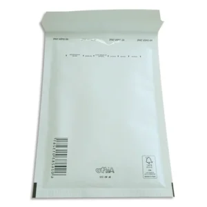 AIRPRO Boîte de 100 pochettes à bulles d'air Kraft Blanc, auto-adhésive, sans trous, Format 15 x 21,5 cm