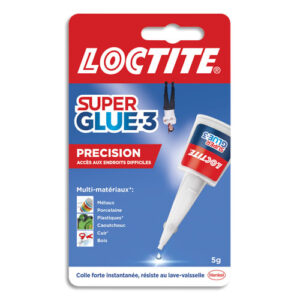 SUPER GLUE Flacon 5g Colle instantanée liquide (embout de précision) PRECISION