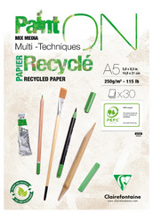 Clairefontaine Bloc papier dessin Paint'ON Recyclé, A3