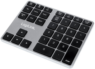 LogiLink Pavé numérique Bluetooth V3.0, aluminium, sans fil