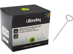 Wonday Epingle avec tête triangulaire, acier nickelé