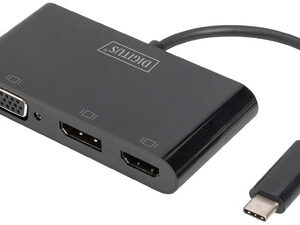 DIGITUS Adaptateur graphique triple USB-C 3en1 (HDMI/DP/VGA)