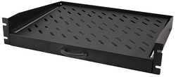 LogiLink Étagère 19" avec poignée, 2 U, coulissant, noir