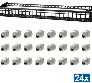 LogiLink 19" Modular Keystone Patch Panel PrimeLine, 24 Port