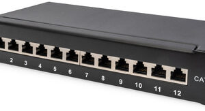 DIGITUS Panneau de brassage 10" Cat.6A, blindé, 12 ports, 1U