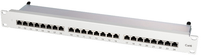 LogiLink Panneau de brassage 19" Cat. 6, blindé, 1 U,