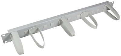 LogiLink Passe-câbles 19", 1 U, avec 5 crochets flexibles,