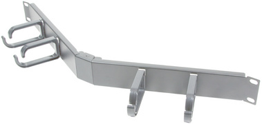 LogiLink Panneau guide-câbles 19", 1 U, courbé, gris clair