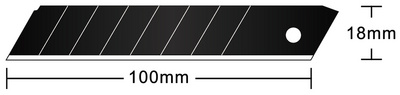 Hansa Lame de rechange, largeur: 19 mm, 60 degrés, noir