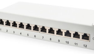 DIGITUS Panneau de brassage 10" Cat.6A, blindé, 12 ports, 1U