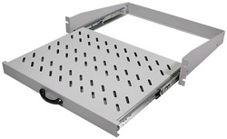 LogiLink Étagère 19" avec poignée, 2 U, coulissant, gris