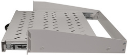 LogiLink Étagère 19" avec poignée, 2 U, coulissant, gris