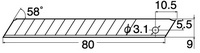 NT Cutter Lame de rechange BA-1400, largeur: 9 mm, argent