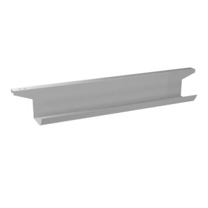 Goulotte électrification horizontale métal lisse gris aluminium pour plan de travail L. 100/80 cm