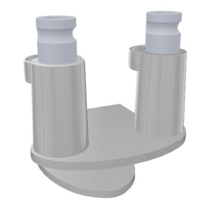 Pince 13/25mm pour bras support-écran métal lisse gris aluminium - pour 2 écrans