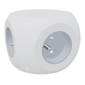 Cube 3PC + 3 USB prise ABS blanc version Europe