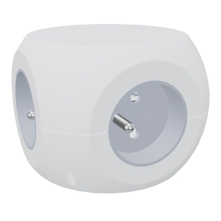 Cube 3PC + 3 USB prise ABS blanc version Europe