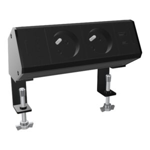 Boitier plateau noir comprenant 2 PC + 1 USBA + 1 USBC version FR