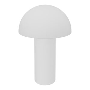 Lampe de bureau H. 25,5 cm mat métal lisse blanc abat-jour abs blanc brillant