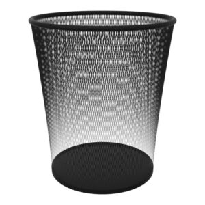 Corbeille métal perforé finition noire - capacité 19 litres - H. 29,5 x Ø 24 cm