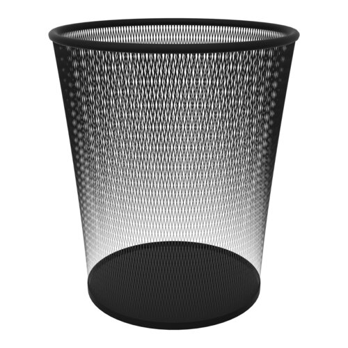 Corbeille métal perforé finition noire - capacité 19 litres - H. 29,5 x Ø 24 cm