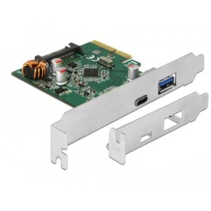 Delock PCIe x4 / 1x USB Type-C (USB3.2 Gen2) + 1x USB Type-A (USB3.2 Gen2)